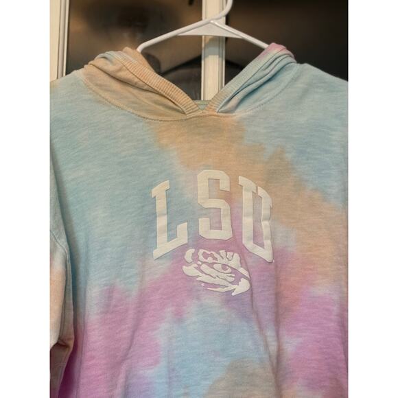 Unwind LSU cropped pastel hoodie small Louisiana State University Tigers - Picture 1 of 12